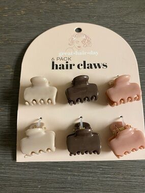 6-Pack Neutral Hair Mini Claws